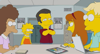 Illustration for article titled The Simpsons has had it with those TV-recapping clowns
